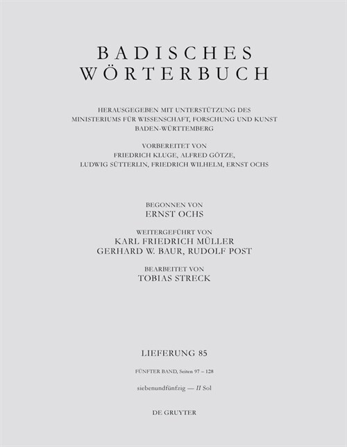 Badisches W?terbuch. Lieferung 85 (Paperback)