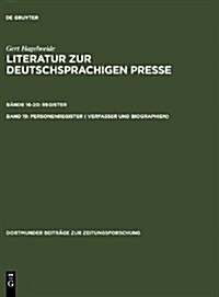 Personenregister ( Verfasser Und Biographien) (Hardcover)