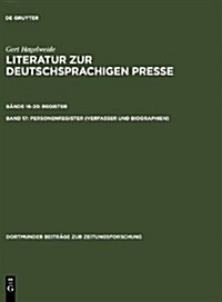 Personenregister (Verfasser Und Biographien ) (Hardcover)