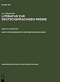 Personenregister ( Verfasser Und Biographien ) (Hardcover)
