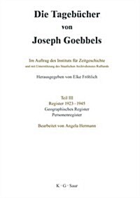 Geographisches Register Und Personenregister (Hardcover)