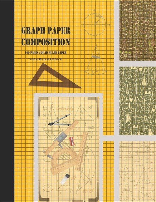 Graph Paper Composition: Grid Paper Notebook, Squared Graphing Paper * Blank Quad Ruled * Large (8.5 x 11) * Amber (Paperback)