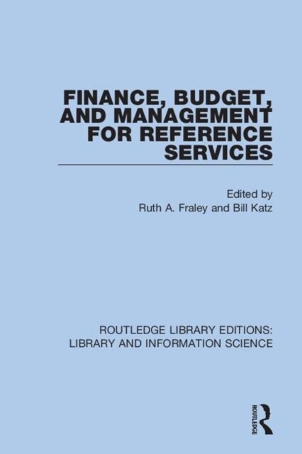 Finance, Budget, and Management for Reference Services (Hardcover, 1)