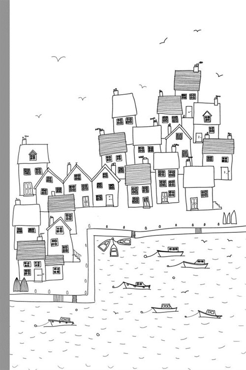 Notes: A Blank Isometric Graph Paper Notebook with English Fishing Village Drawing Cover Art (Paperback)