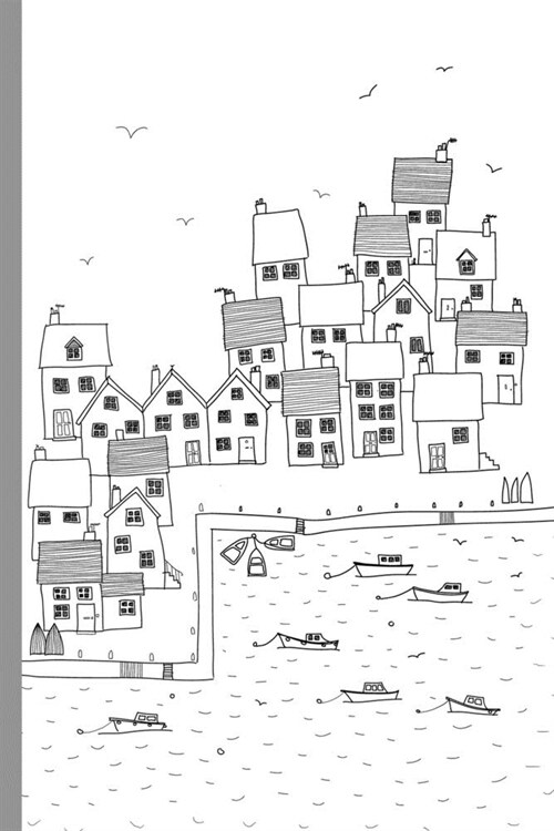 Notes: A Blank Sheet Music Notebook with English Fishing Village Drawing Cover Art (Paperback)