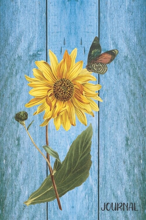 Journal: Vintage Sunflower Notebook: Blank Lined and Dot Grid Paper Decorated Interior: Small (Paperback)