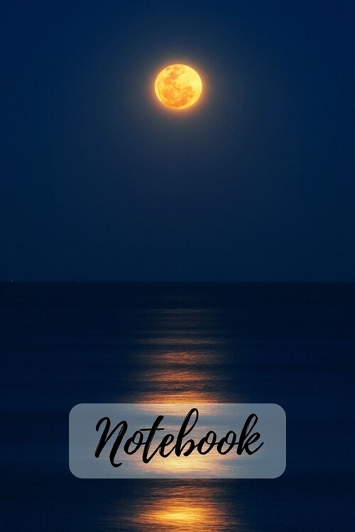 Notebook: Cute and Elegant Blank Moon Notebook / Journal / Diary (Lined - 6 x 9 inches - 120 pages) (Paperback)