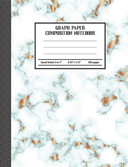 Graph Paper Composition Notebook: Marble Graph Paper Notebook Quad Ruled 5x5 Composition Book 100 pages Drawing, Writing Notes, Journaling, List Makin (Paperback)
