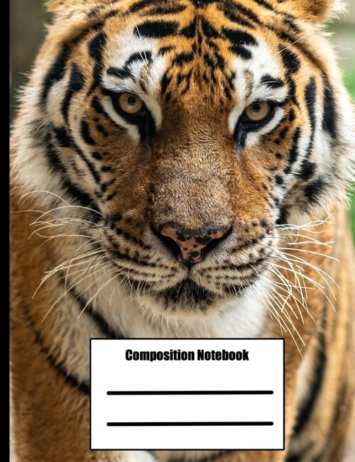 Composition Notebook: 100 pages college ruled - tiger cover - class note taking book for teens in middle, high school and adult college clas (Paperback)