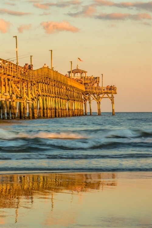 Golden Hour At The Pier Journal: 120 page, 6 x 9, ruled, no content, fishing pier original photograph by the author, paperback journal (Paperback)