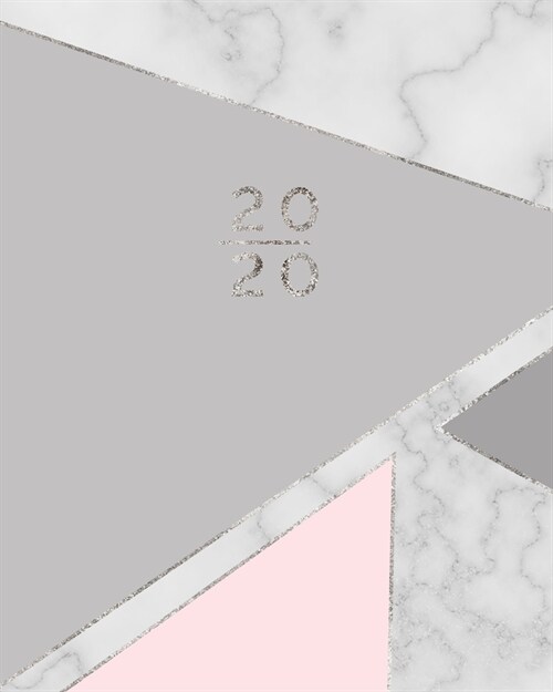 2020 Weekly + Monthly Planner: Marble FAUX Silver Foil - Glamorous Calendar Agenda + Organizer with Inspiring Quotes (Paperback)
