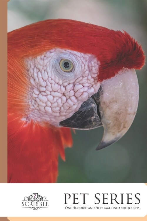 One Hundred and Fifty page lined Bird Journal: - Red Parrot with incredible face texture - Bird Journal 150-page Lined Notebook Journal with individua (Paperback)