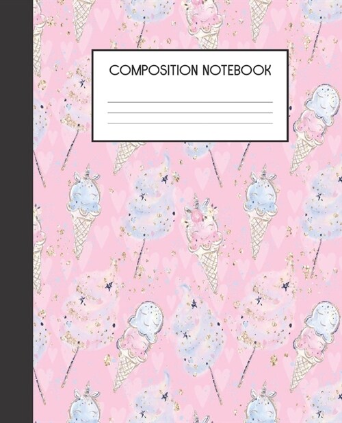 Composition Notebook: Unicorn Baby Wide Ruled Notebook - Lined Journal - 100 Pages - 7.5 x 9.25 - Children Kids Girls Teens Women - School (Paperback)