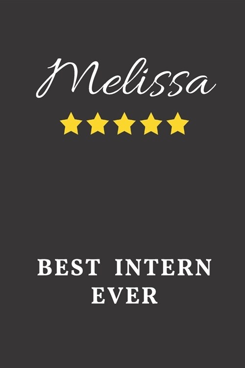 Melissa Best Intern Ever: Un-dated Daily Planner Appreciation Gift for Female Intern Personalized with Name (Paperback)