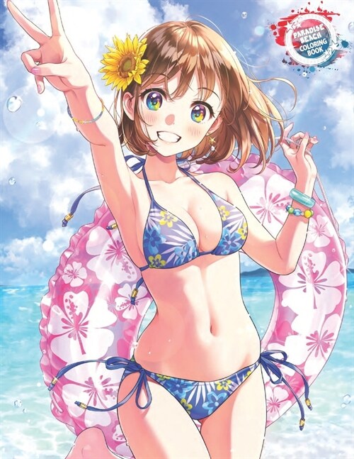 Paradise Beach Coloring Book: Cute Anime Manga Coloring Book with Beach Vacation Scenes, Island Scenes, Peaceful Ocean Landscapes, Summer Tropical F (Paperback)