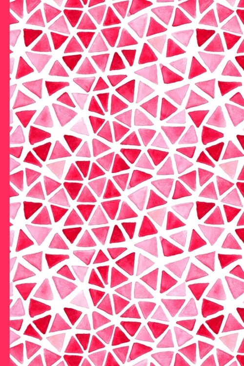 Notes: A Blank Lined Journal with Pink Triangles Watercolor Geometric Cover Art (Paperback)