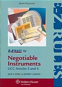 E-Z Rules for Negotiable Instruments & Bank Deposits (Ucc Art 3 & 4) (Paperback)