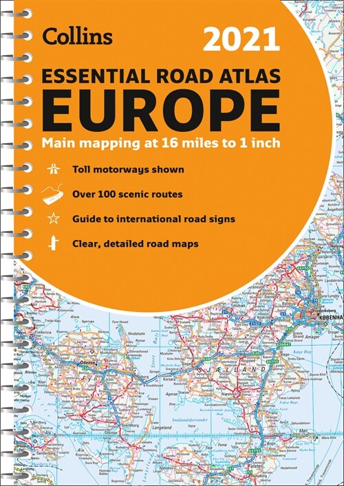 Road Atlas Europe 2021 Essential : A4 Spiral (Spiral Bound, New ed)