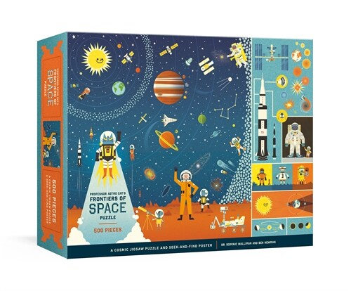 Professor Astro Cats Frontiers of Space 500-Piece Puzzle: Cosmic Jigsaw Puzzle and Seek-And-Find Poster: Jigsaw Puzzles for Kids (Board Games)