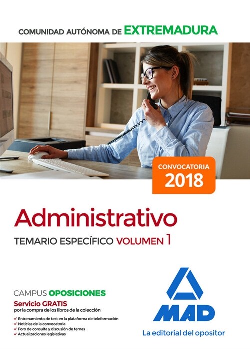 ADMINISTRATIVO COMUNIDAD AUTONOMA EXTREMADURA TEMARIO VOL 1 (Paperback)