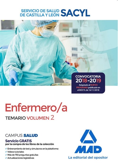 ENFERMERO/A SERVICIO SALUD CASTILLA LEON TEMARIO VOL 2 (Paperback)