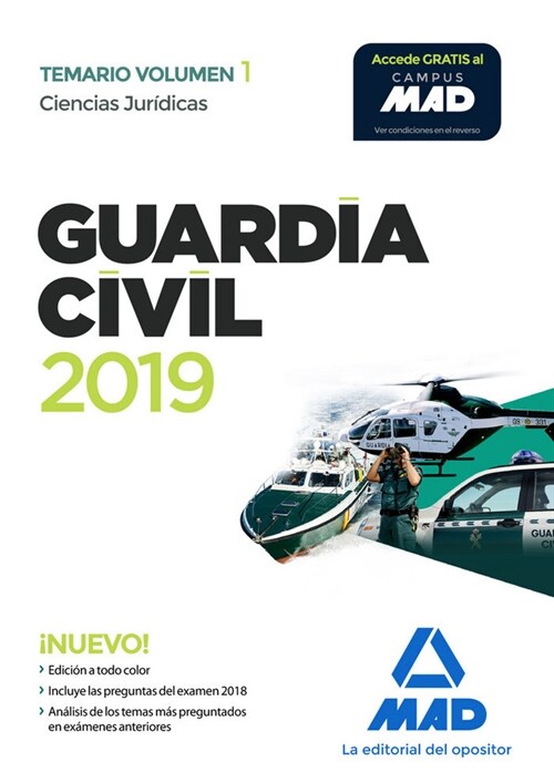 GUARDIA CIVIL 2019 VOL 1 CIENCIAS JURIDICAS (Paperback)