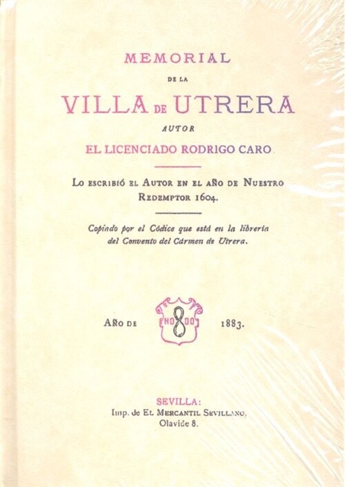 MEMORIAL DE LA VILLA DE UTRERA (Hardcover)