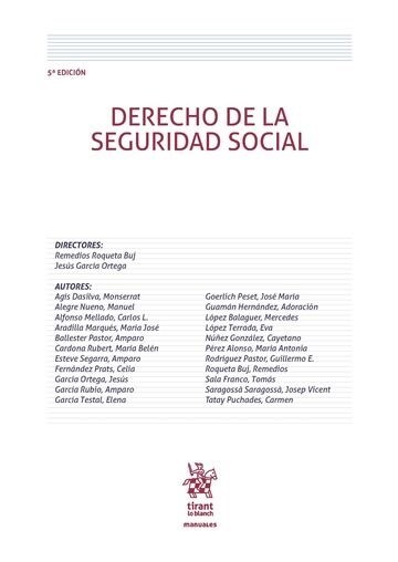 DERECHO DE LA SEGURIDAD SOCIAL 5ªED 2016 (Paperback)