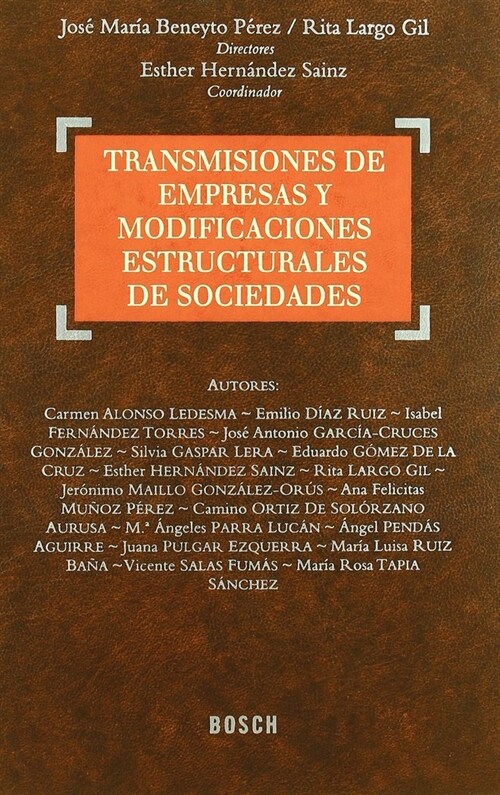 TRANSMISIONES DE EMPRESAS Y MODIFICACIONES ESTRUCTURALES DE (Other Book Format)