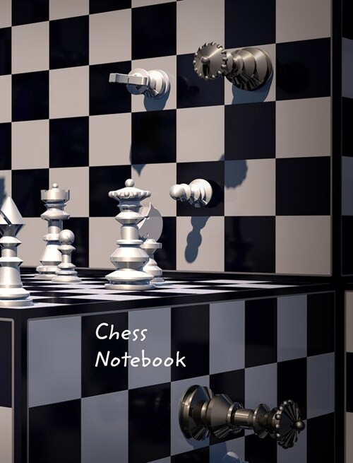 Chess Notebook: Large College Ruled Abstract Chessboard Design (Hardcover)