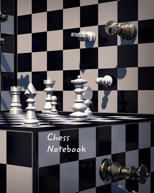Chess Notebook: Large College Ruled Abstract Chessboard Design (Paperback)