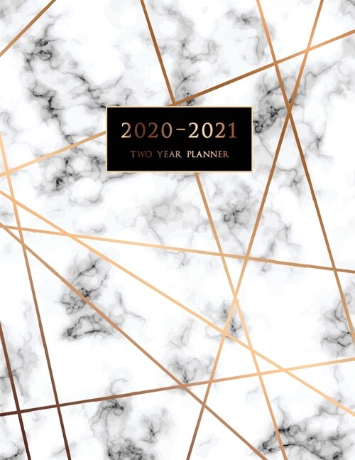 2020-2021 Two Year Planner: Large Monthly Planner with Inspirational Quotes and Marble Cover (Volume 5) (Paperback)