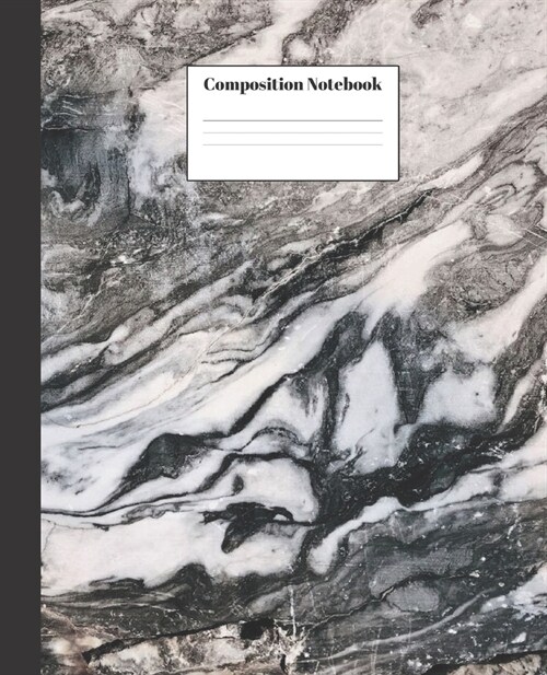 Composition Notebook: Black And White Marble Nifty Composition Notebook - Wide Ruled Paper Notebook Lined School Journal - 100 Pages - 7.5 x (Paperback)