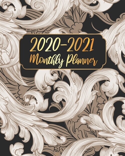 2020-2021 Monthly Planner: Golden Art, 24 Months Calendar Agenda January 2020 to December 2021 Schedule Organizer With Holidays and inspirational (Paperback)