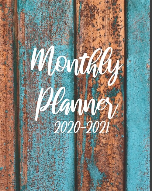 2020-2021 Monthly Planner: Beach Wood, 24 Months Calendar Agenda January 2020 to December 2021 Schedule Organizer With Holidays and inspirational (Paperback)