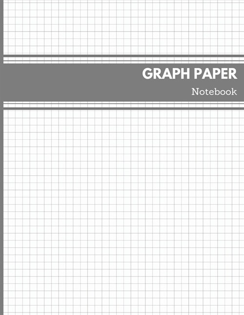 Graph Paper Notebook: Quad Rule 5x5 per Inch Composition Page Bound Comp Book, Minimalist Matte Grey Cover (Paperback)