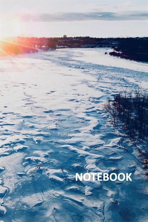 Notebook: Frozen river Pretty Composition Book Daily Journal Notepad Diary Student for fans of winter sunrise (Paperback)