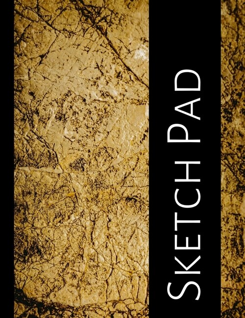 Sketch Pad: Blank Sketchbook - Art and Drawing Paper Notebook - Large, 8.5x11 inches - Gold (Paperback)