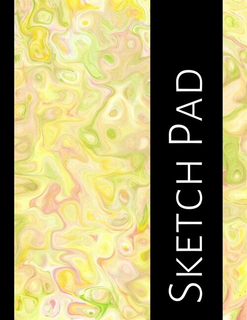 Sketch Pad: Blank Sketchbook - Art and Drawing Paper Notebook - Large, 8.5x11 inches - Yellow Swirl (Paperback)