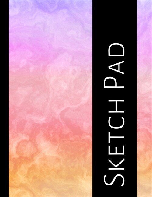 Sketch Pad: Blank Sketchbook - Art and Drawing Paper Notebook - Large, 8.5x11 inches - Cotton Candy Swirl (Paperback)