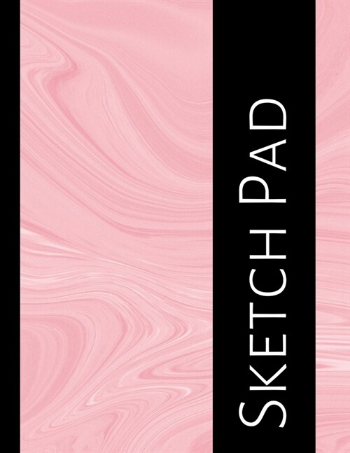 Sketch Pad: Blank Sketchbook - Art and Drawing Paper Notebook - Large, 8.5x11 inches - Pink Marble (Paperback)