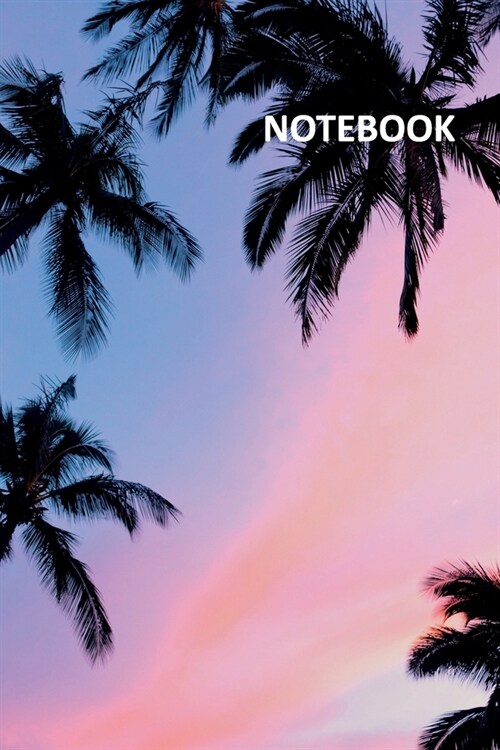 Notebook: Palm tree silhouette Practical Composition Book Daily Journal Notepad Diary Student for researching fun things for cou (Paperback)