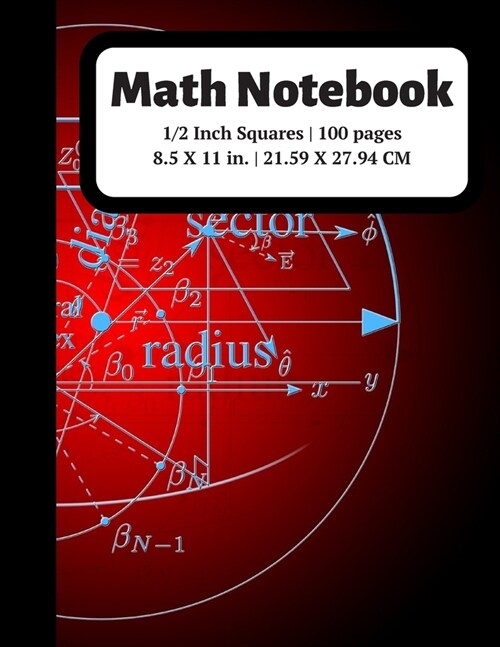 Math Notebook: 1/2 inch Square Graph Paper for Students and Kids, 100 Sheets (Large, 8.5 x 11) (Paperback)