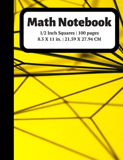 Math Notebook: 1/2 inch Square Graph Paper for Students and Kids, 100 Sheets (Large, 8.5 x 11) (Paperback)