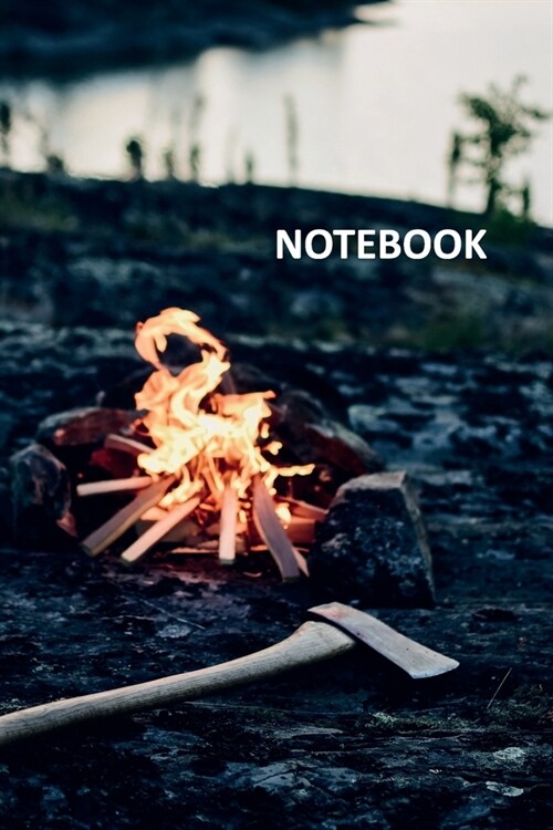 Notebook: Camp Fire Professional Composition Book Daily Journal Notepad Diary Student for researching backcountry camping near m (Paperback)