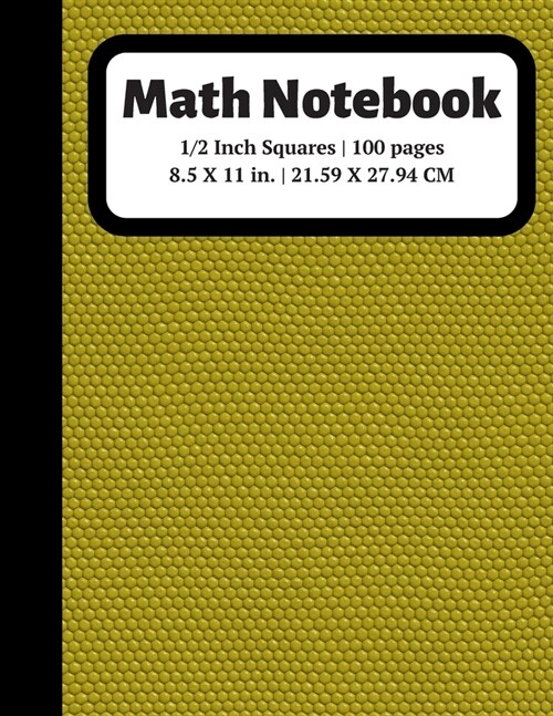 Math Notebook: 1/2 inch Square Graph Paper for Students and Kids, 100 Sheets (Large, 8.5 x 11) (Paperback)