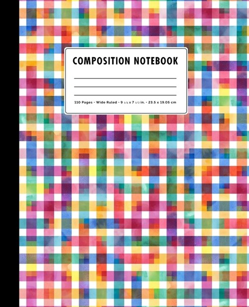 Composition Notebook: Colorful Watercolor Geometric Pattern Cover Wide Ruled (Paperback)