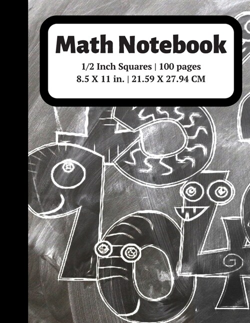 Math Notebook: 1/2 inch Square Graph Paper for Students and Kids, 100 Sheets (Large, 8.5 x 11) (Paperback)