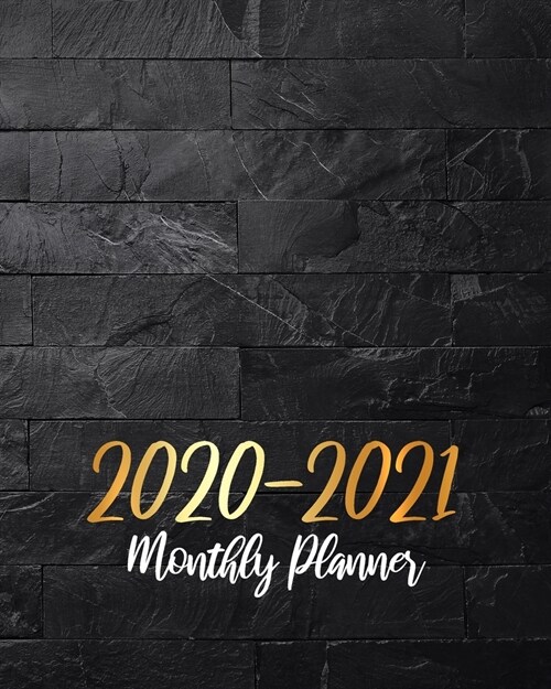 2020-2021 Monthly Planner: Black For Men, 24 Months Planner Calendar January 2020 to December 2021 Track And To Do List Schedule Agenda Organizer (Paperback)