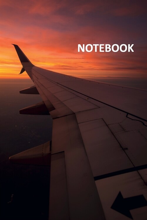 Notebook: View from plane window Excellent Composition Book Daily Journal Notepad Diary Student for researching long term travel (Paperback)